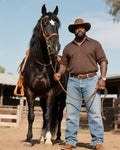 Big & Tall Brown Western Denim Jeans for big men view 1