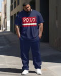 Big & Tall Colorblock Graphic Athletic Two-piece Set for big men view 1