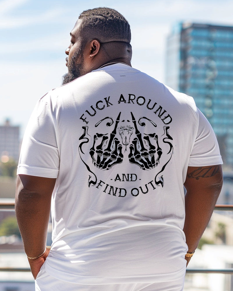 Big & Tall Graphic Streetwear Skull T-Shirt for big men view 1