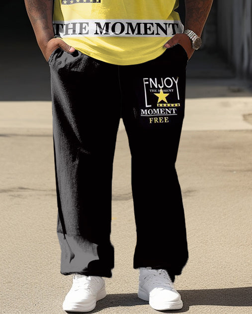 Big & Tall Colorblock Streetwear T-Shirt Pants Set for big men view 3