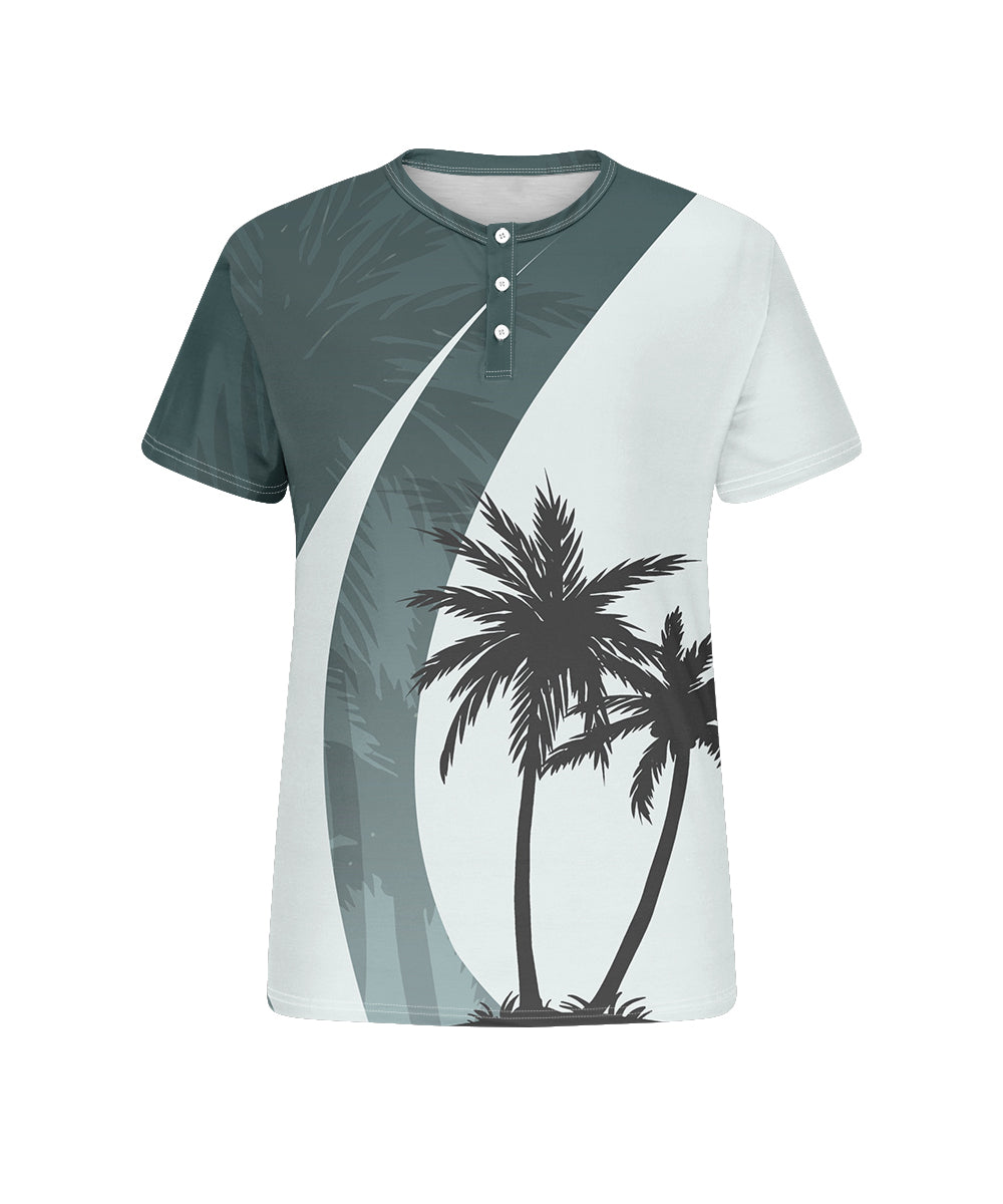 Big & Tall Green Hawaiian Colorblock T-Shirt for big men view 4