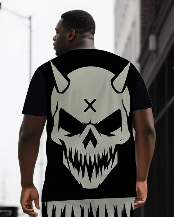 Big & Tall Graphic Skull Two-piece Set for big men view 2
