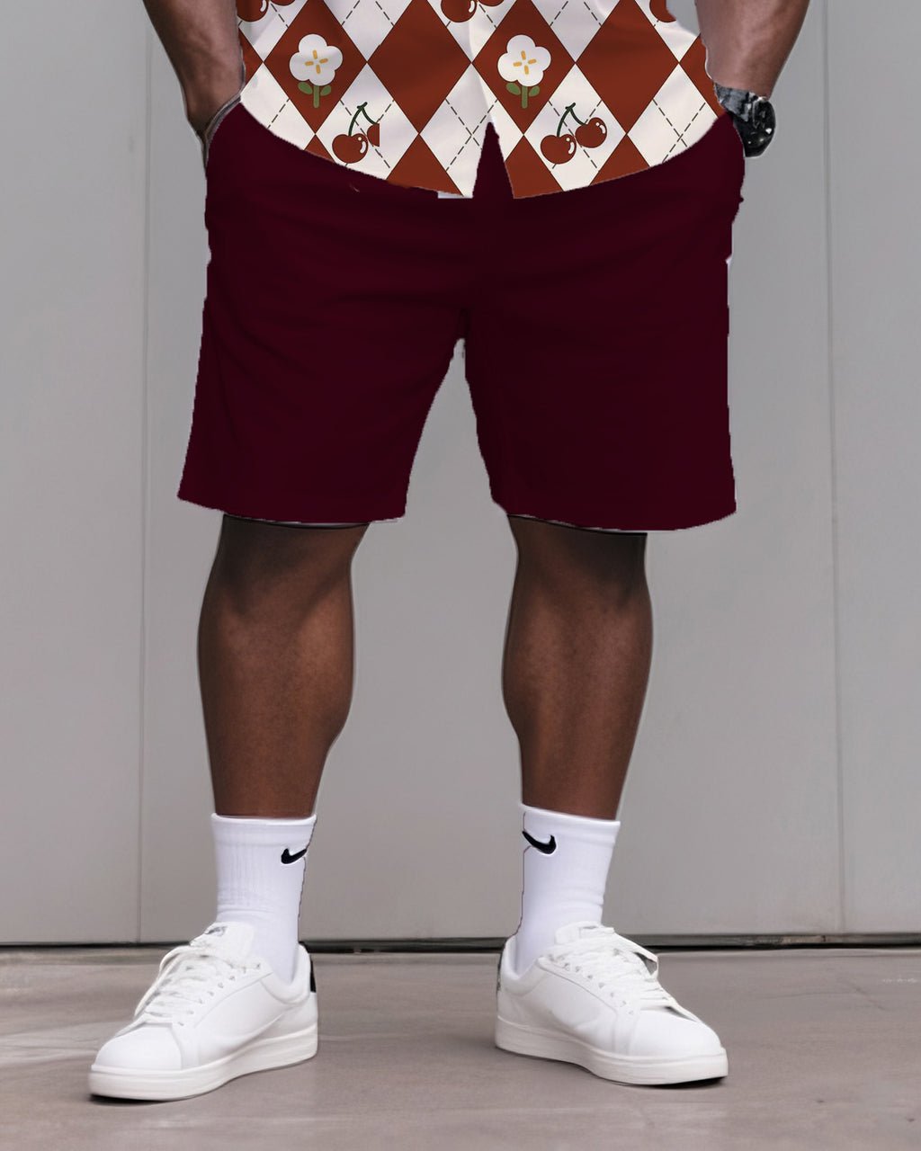 Big & Tall Graphic T-Shirt Shorts Set for big men view 4