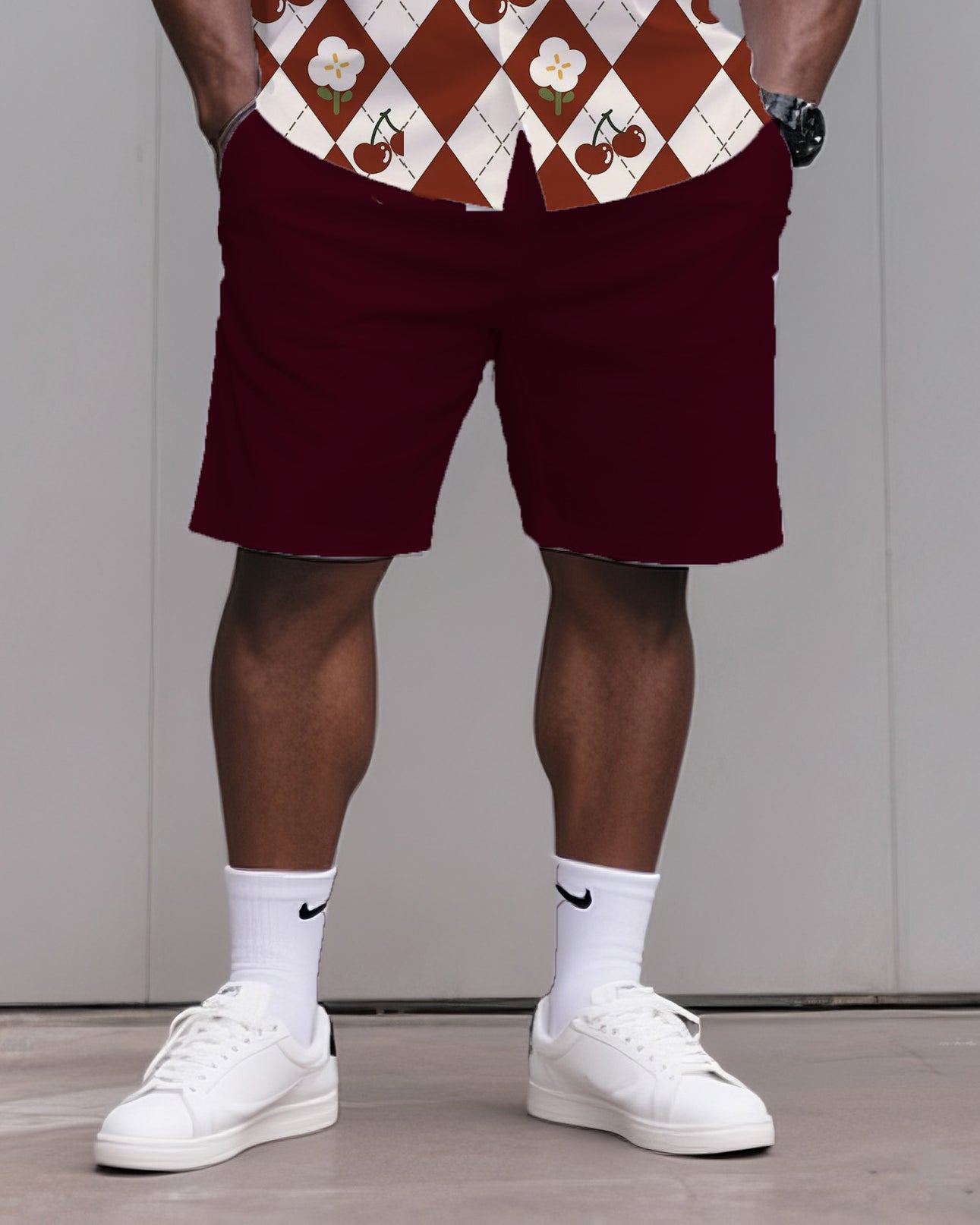 Big & Tall Graphic T-Shirt Shorts Set for big men view 4