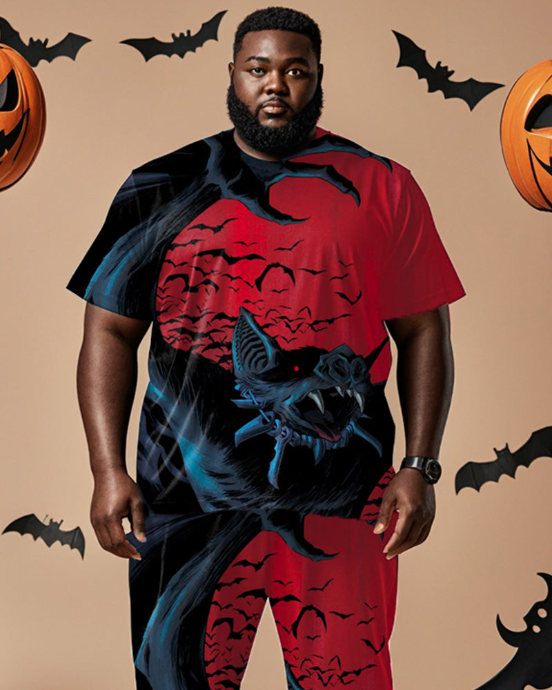 Big & Tall Graphic T-Shirt Pants Set for big men view 2