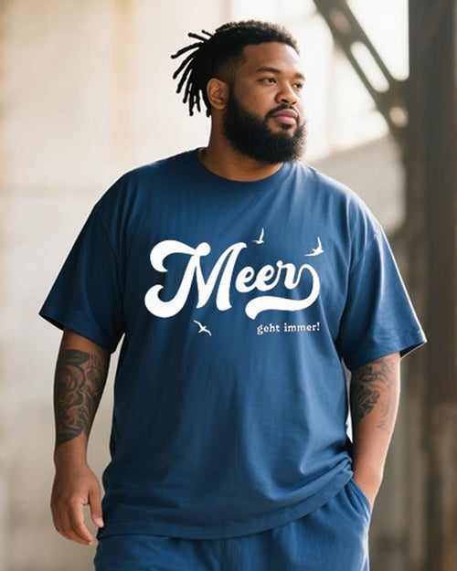 Big & Tall Graphic T-Shirt Shorts Set for big men view 2