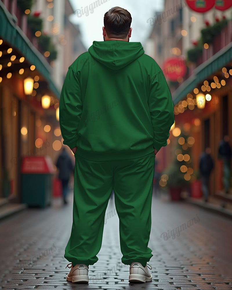 Big & Tall Green Graffiti Hoodie Sweatpants Set for big men view 2