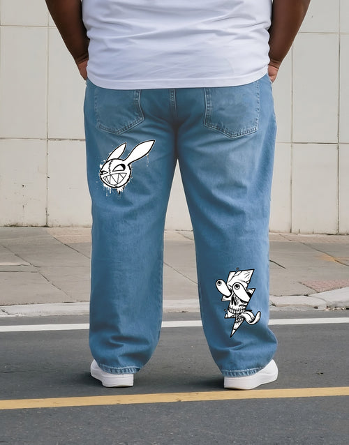 Big & Tall Denim Graphic Streetwear Jeans for big men view 1
