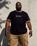 Big & Tall Black Graphic Streetwear Jeans for big men
