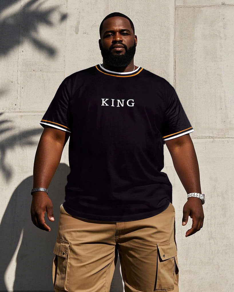 Big & Tall Black Graphic Streetwear Jeans for big men