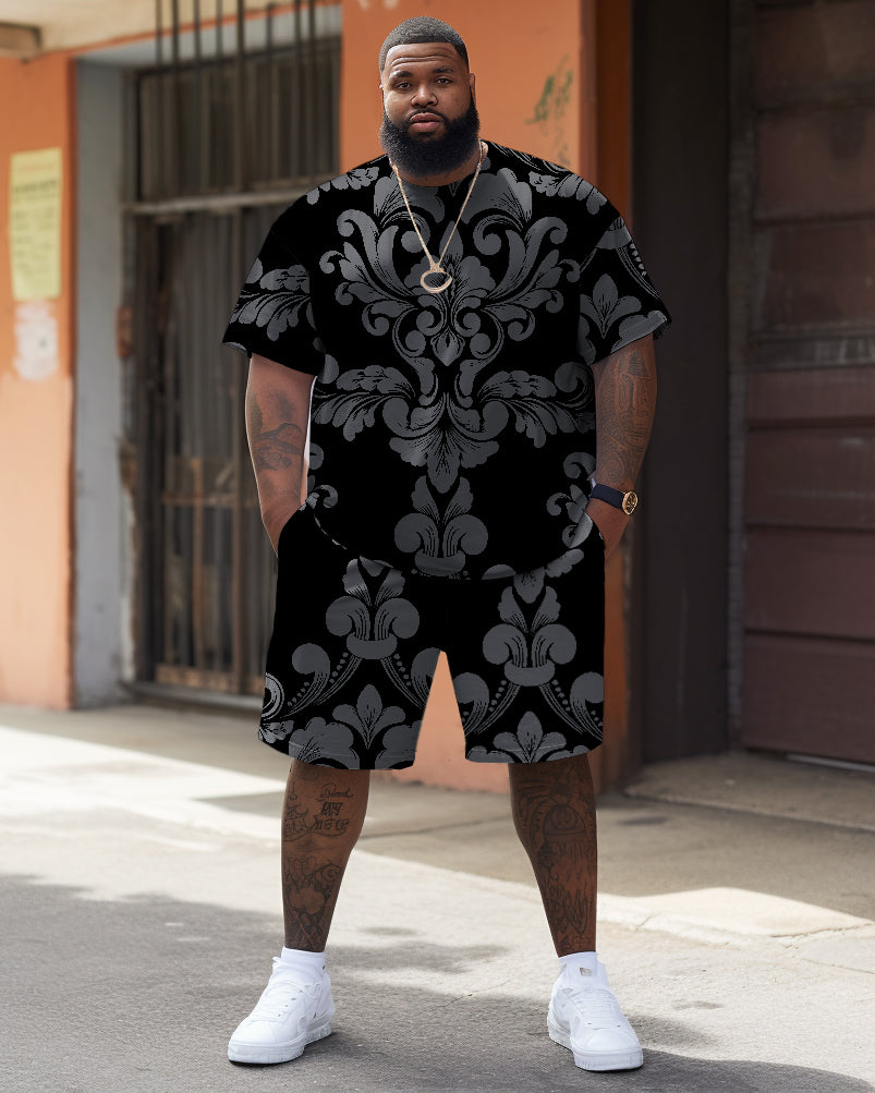 Big & Tall Graphic T-Shirt Shorts Set for big men view 1