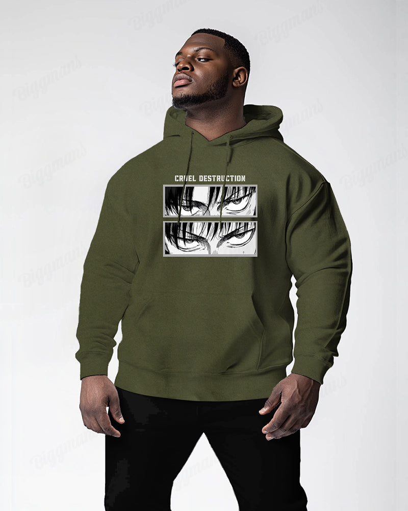 Big & Tall Athletic Streetwear Hoodie Sweatpants Set for big men view 3
