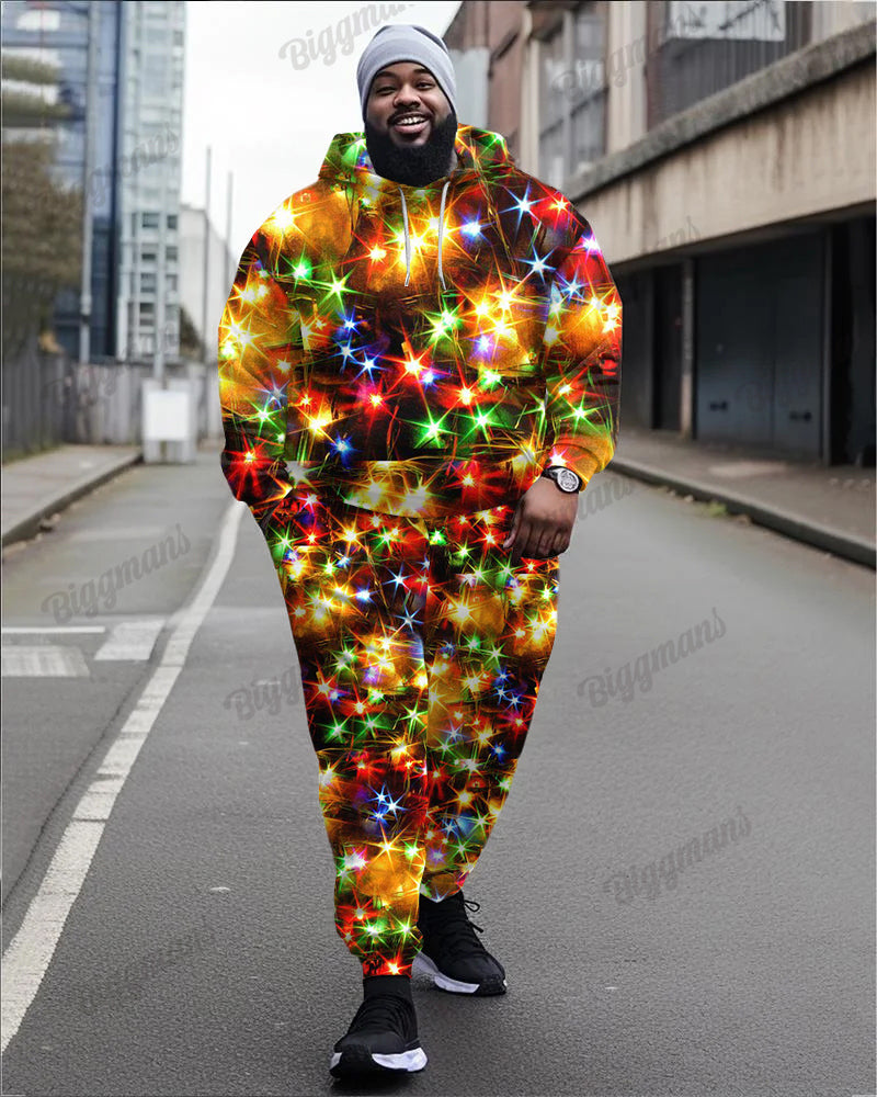 Big & Tall Streetwear Hoodie Sweatpants Set for big men view 1