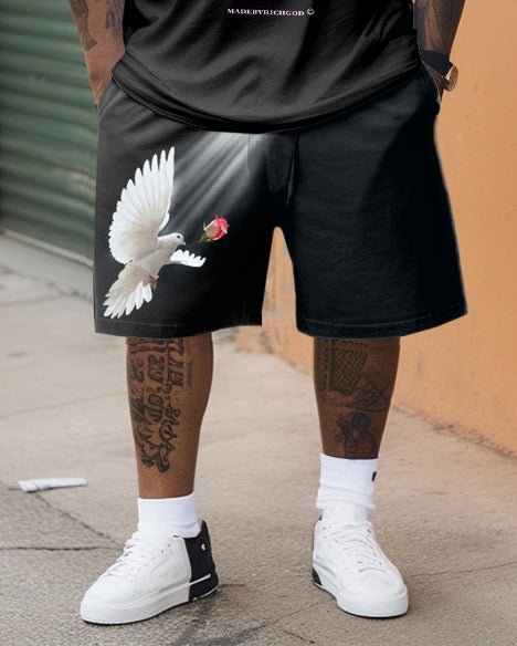 Big & Tall Graphic Streetwear Two-piece Set for big men view 3