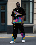 Big & Tall Streetwear T-Shirt Pants Set for big men view 1