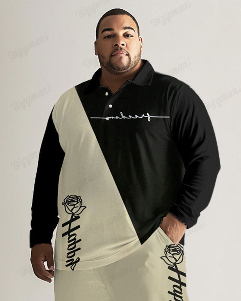 Big & Tall Graphic Polo Pants Set for big men view 2