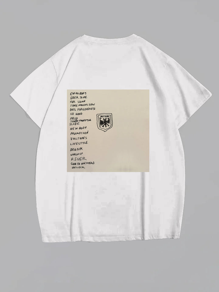 Big & Tall White Graphic T-Shirt for big men view 2