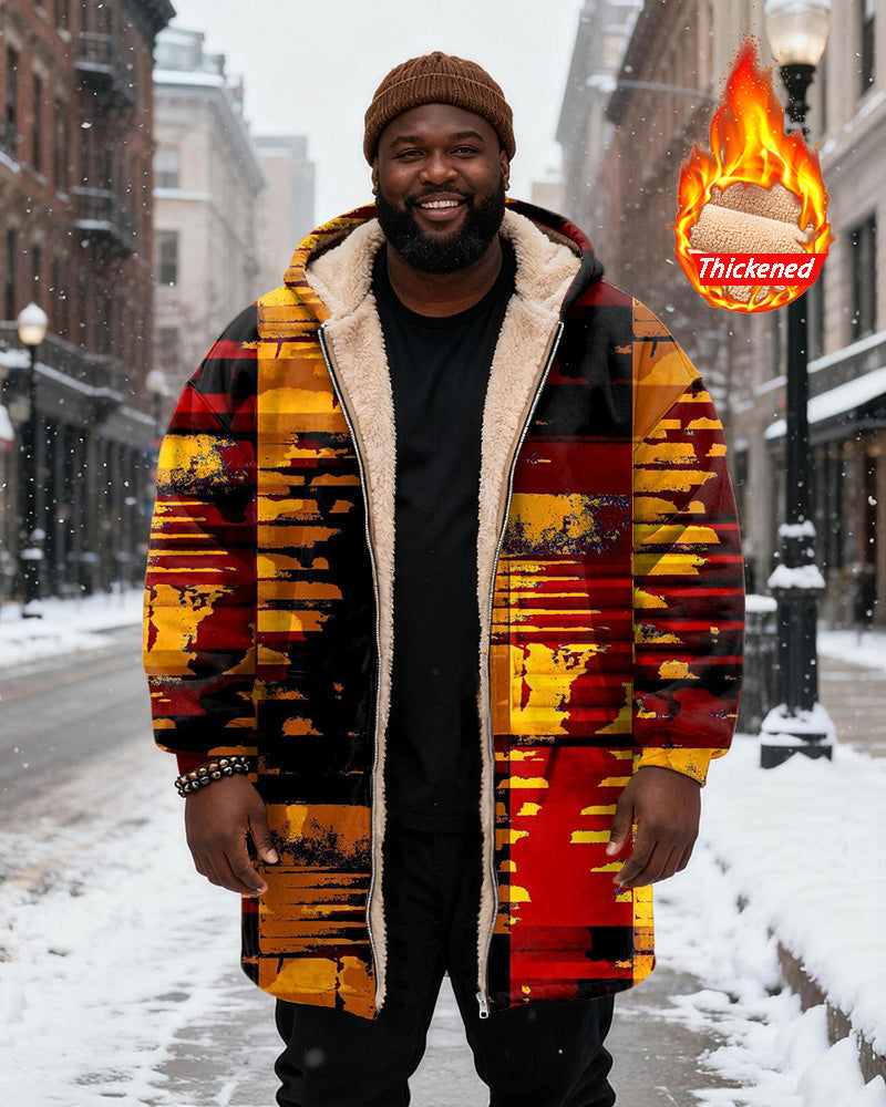 Big & Tall Red Yellow Geometric Hoodie for big men view 1