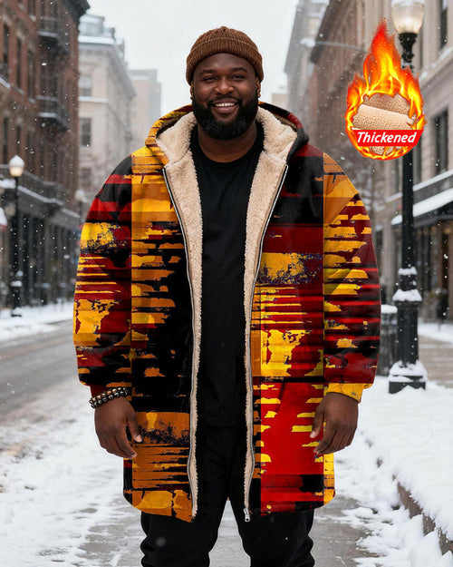 Big & Tall Red Yellow Geometric Hoodie for big men view 1