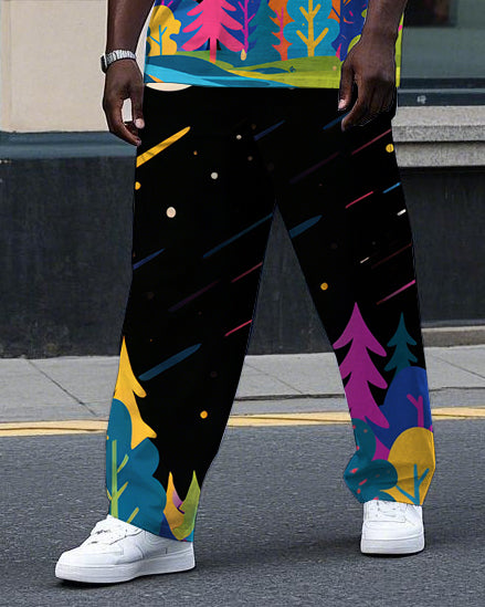 Big & Tall Streetwear T-Shirt Pants Set for big men view 3