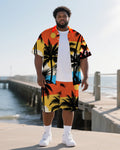 Big & Tall Hawaiian T-Shirt Shorts Set for big men view 1
