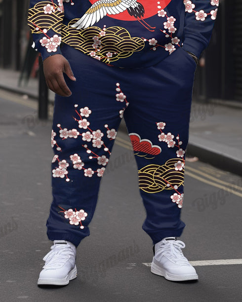 Big & Tall Streetwear Hoodie Sweatpants Set for big men view 3