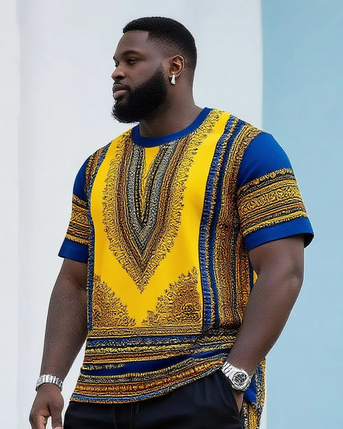 Big & Tall Vintage T-Shirt Shorts Set for big men view 2