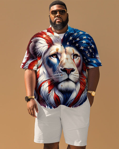 Big & Tall Graphic T-Shirt Shorts Set for big men view 1