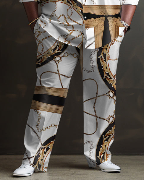 Big & Tall Graphic Vintage Shirt Pants Set for big men view 3