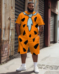 Big & Tall Graphic Vintage T-Shirt Shorts Set for big men view 1