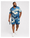 Big & Tall Graphic Polo Shorts Set for big men view 1