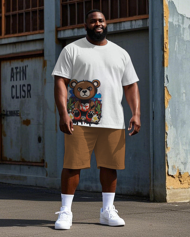 Big & Tall Streetwear T-Shirt Shorts Set for big men view 1