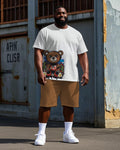 Big & Tall Streetwear T-Shirt Shorts Set for big men view 1