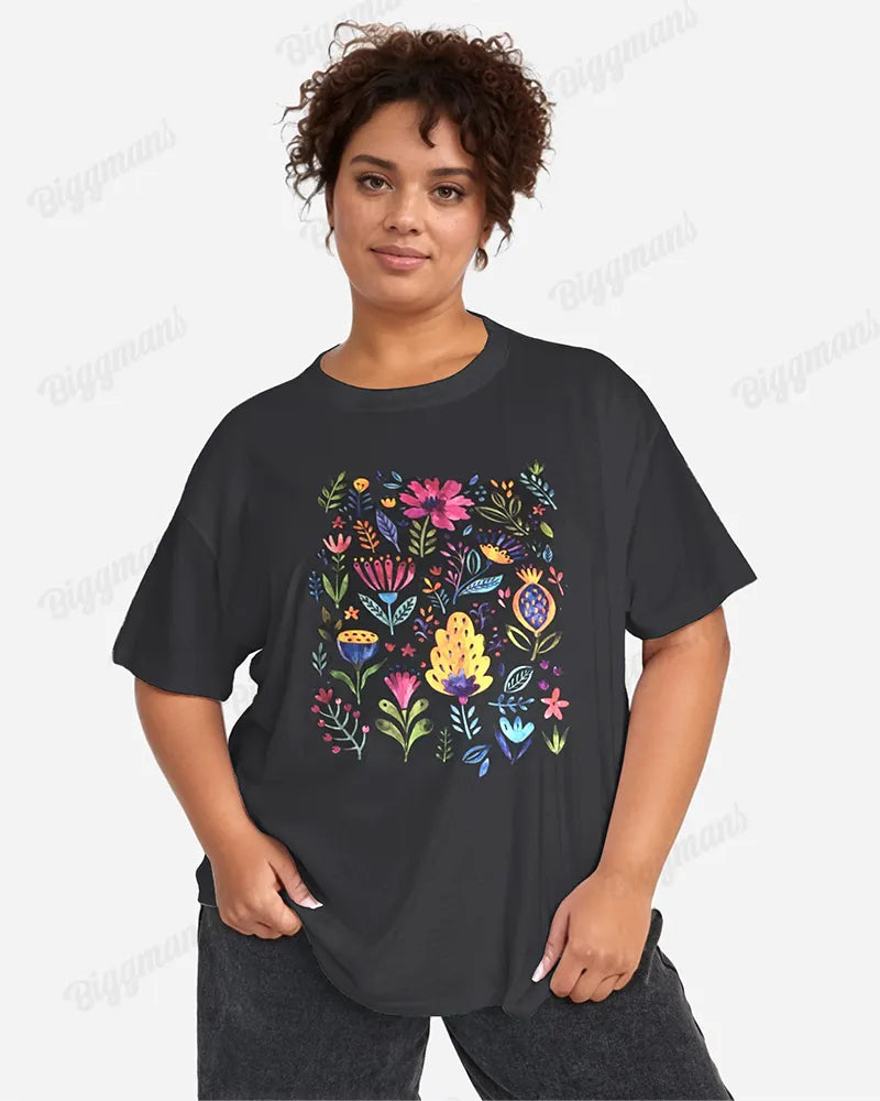 Big & Tall Solid Color Streetwear T-Shirt for big men view 1