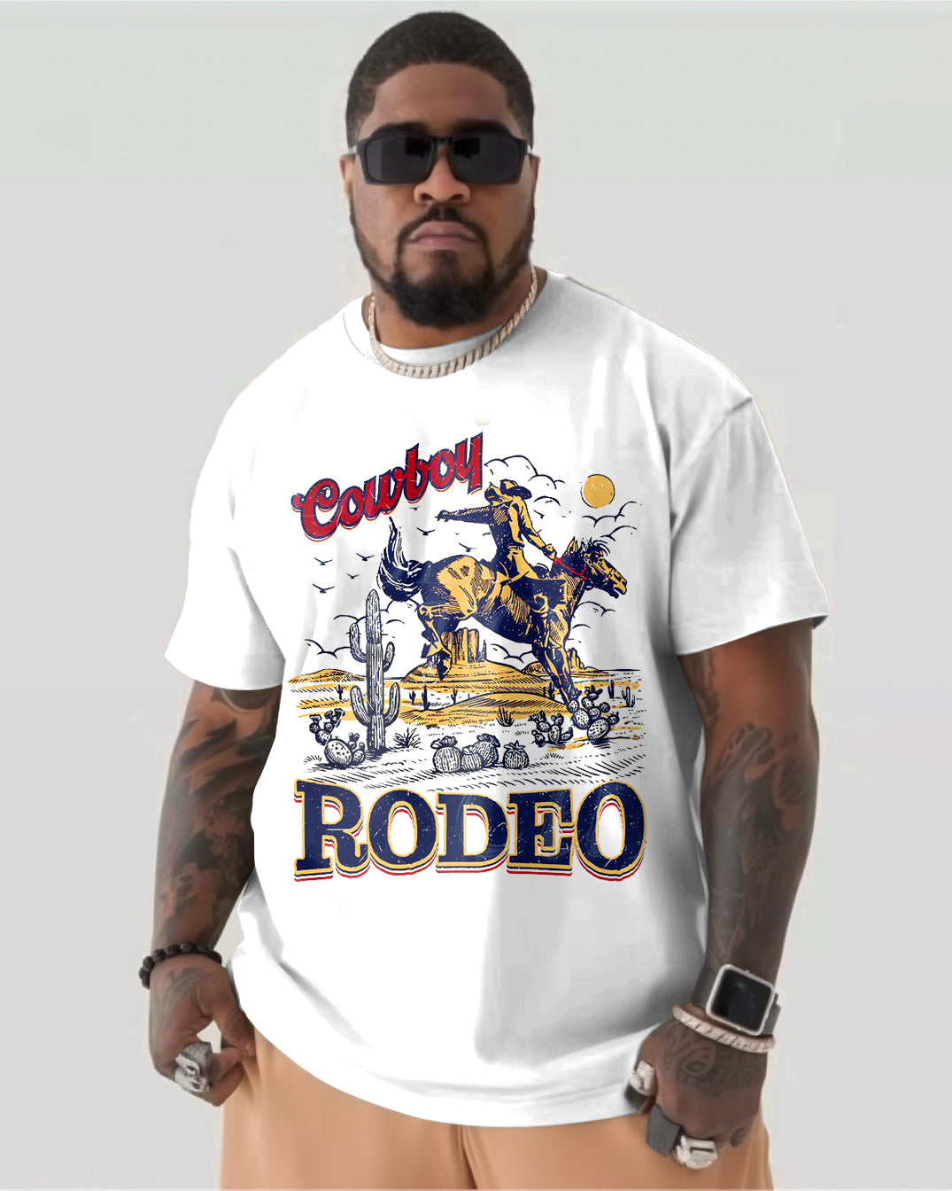 Big & Tall Solid Color Streetwear T-Shirt for big men