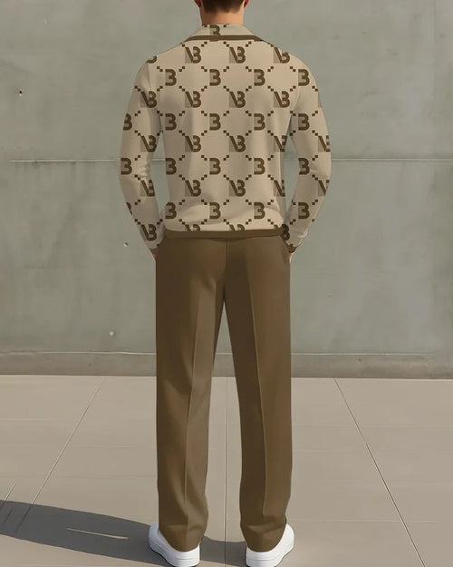 Big & Tall Geometric Graphic Two-piece Set for big men view 2