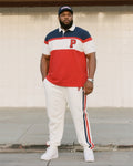 Big & Tall Hawaiian Colorblock Geometric Jeans for big men view 1