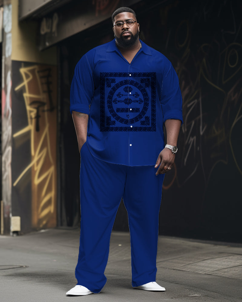 Big & Tall Graphic Shirt Pants Set for big men view 1