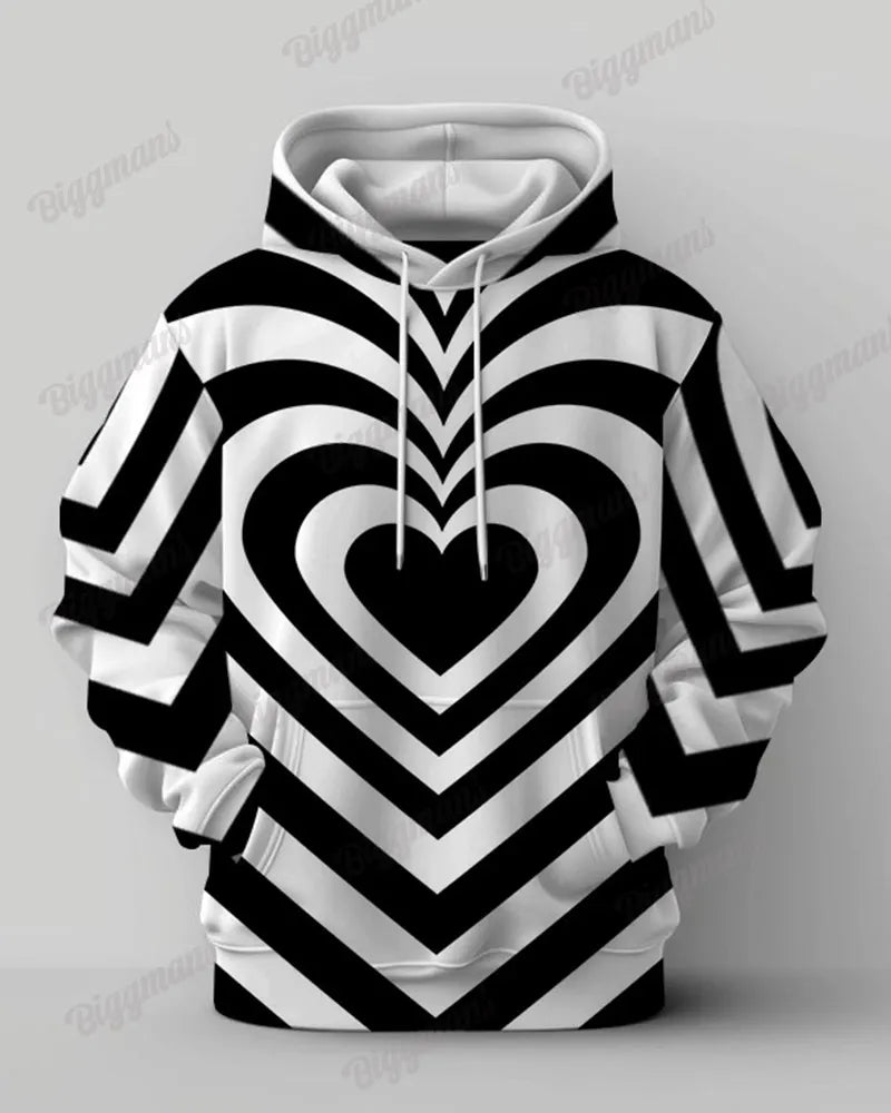 Big & Tall Geometric Hoodie for big men view 2