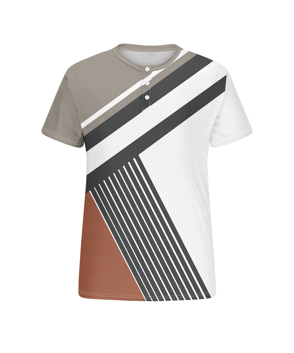 Big & Tall Gray Striped Patchwork T-Shirt for big men view 4