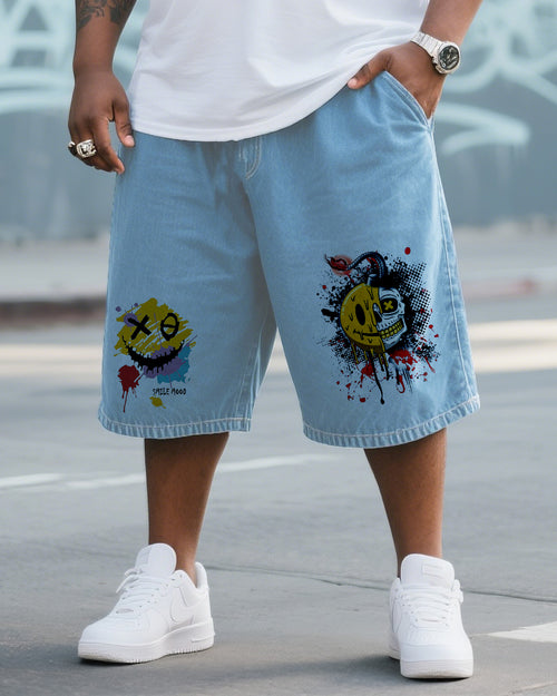 Big & Tall Denim Graffiti Streetwear Jeans for big men