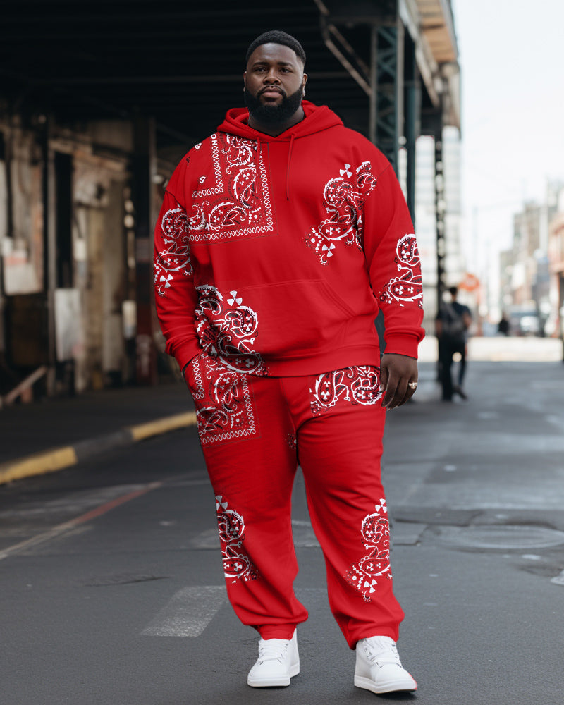 Big & Tall Vintage Hoodie Sweatpants Set for big men view 1