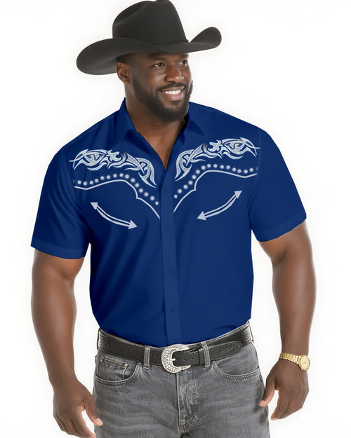 Big & Tall Western Short Sleeve Shirt for big men view 2