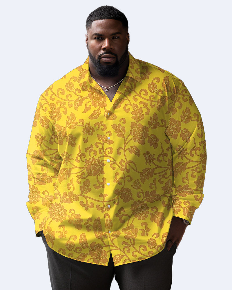 Big & Tall Floral Long Sleeve Shirt for big men