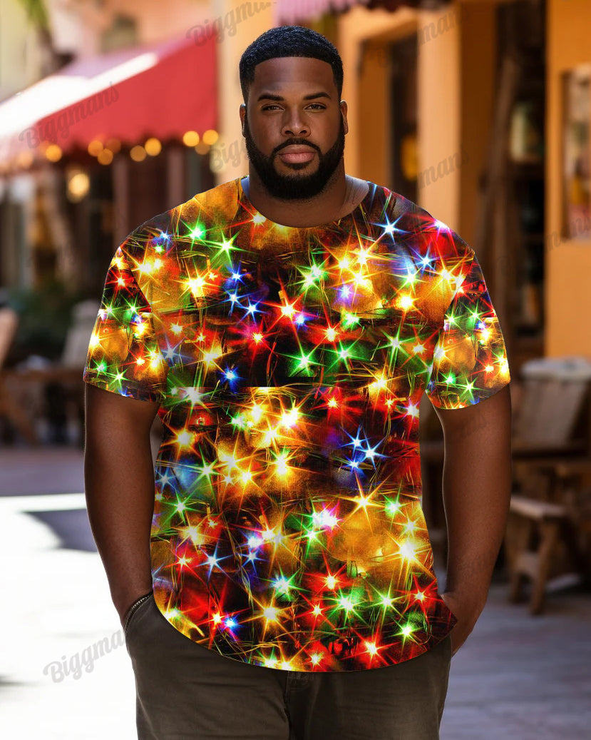 Big & Tall Graphic T-Shirt Shorts Set for big men view 2