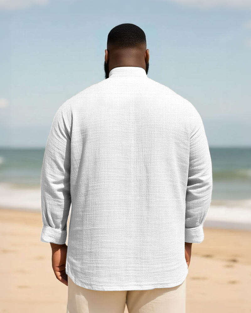 Big & Tall Graphic Patchwork Long Sleeve Shirt for big men view 12