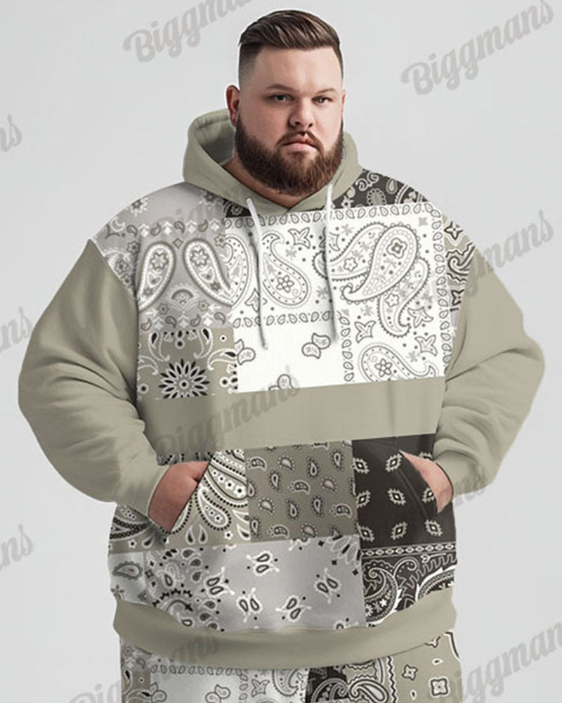 Big & Tall Streetwear Hoodie Sweatpants Set for big men view 7