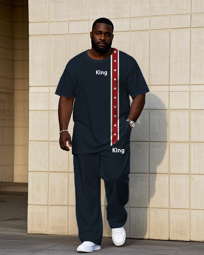 Big & Tall Graphic T-Shirt Pants Set for big men view 1