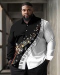 Big & Tall Graphic Shirt Pants Set for big men