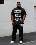 Big & Tall Graphic Streetwear T-Shirt Pants Set for big men view 1